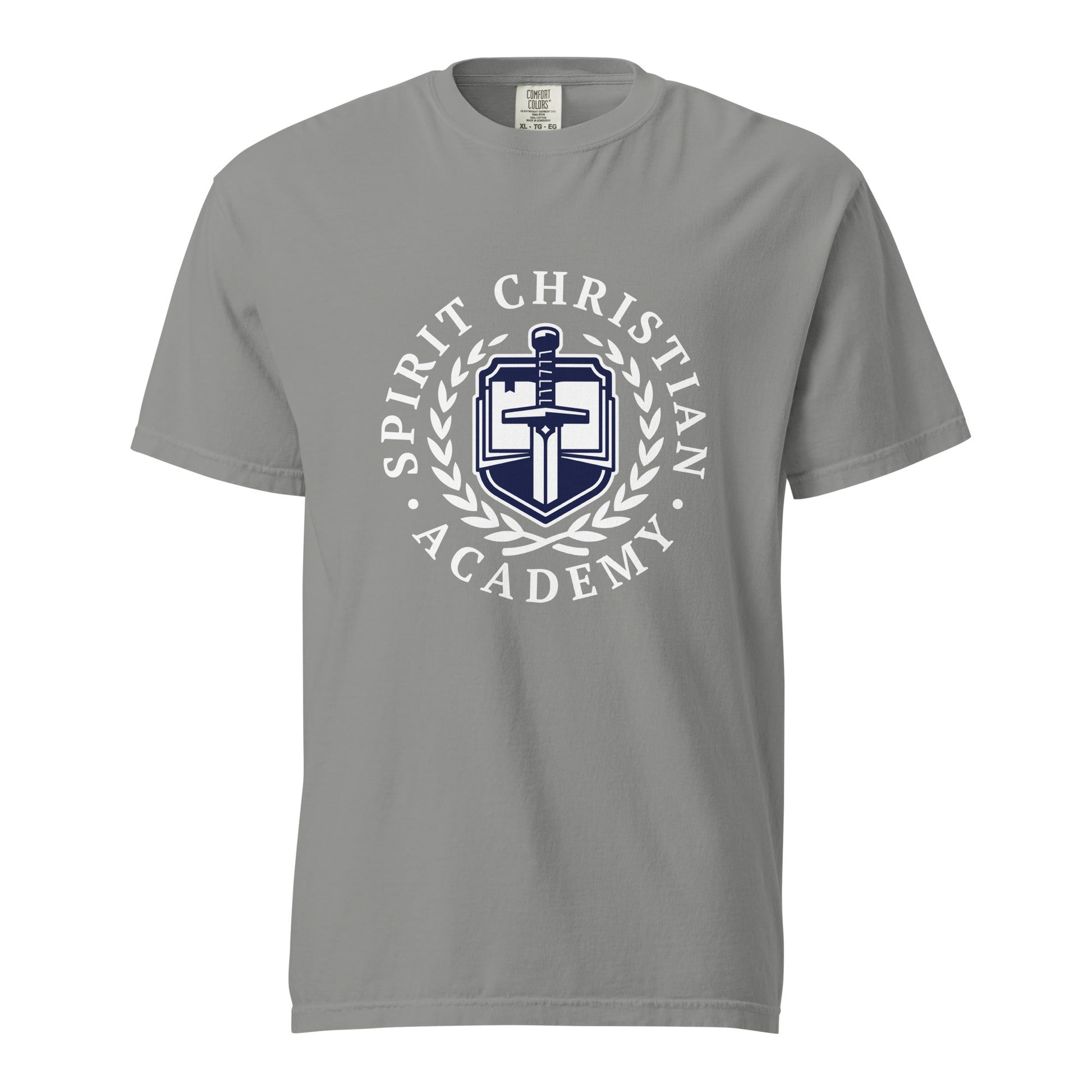Signature | Comfort Colors T-Shirt | Spirit Christian Academy | White Script Logo