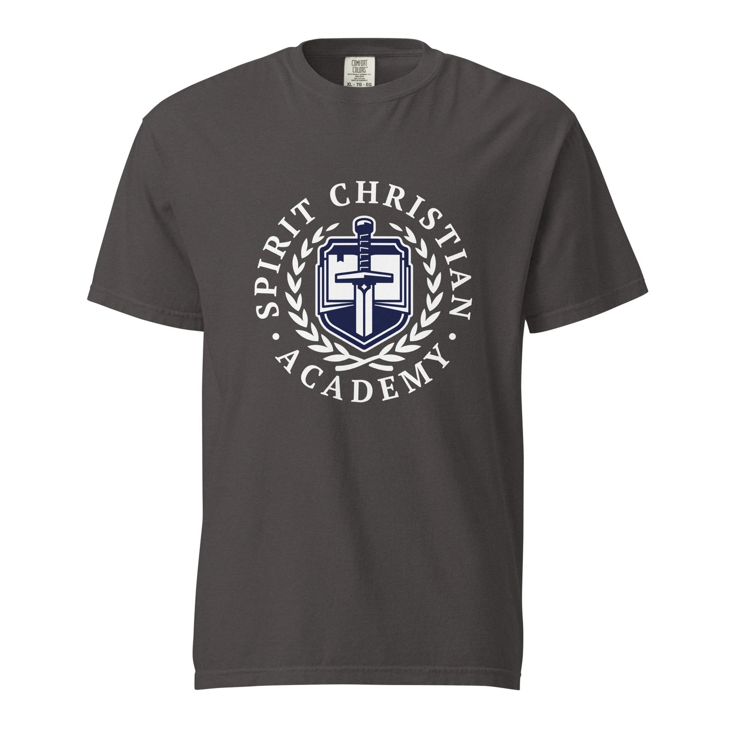 Signature | Comfort Colors T-Shirt | Spirit Christian Academy | White Script Logo