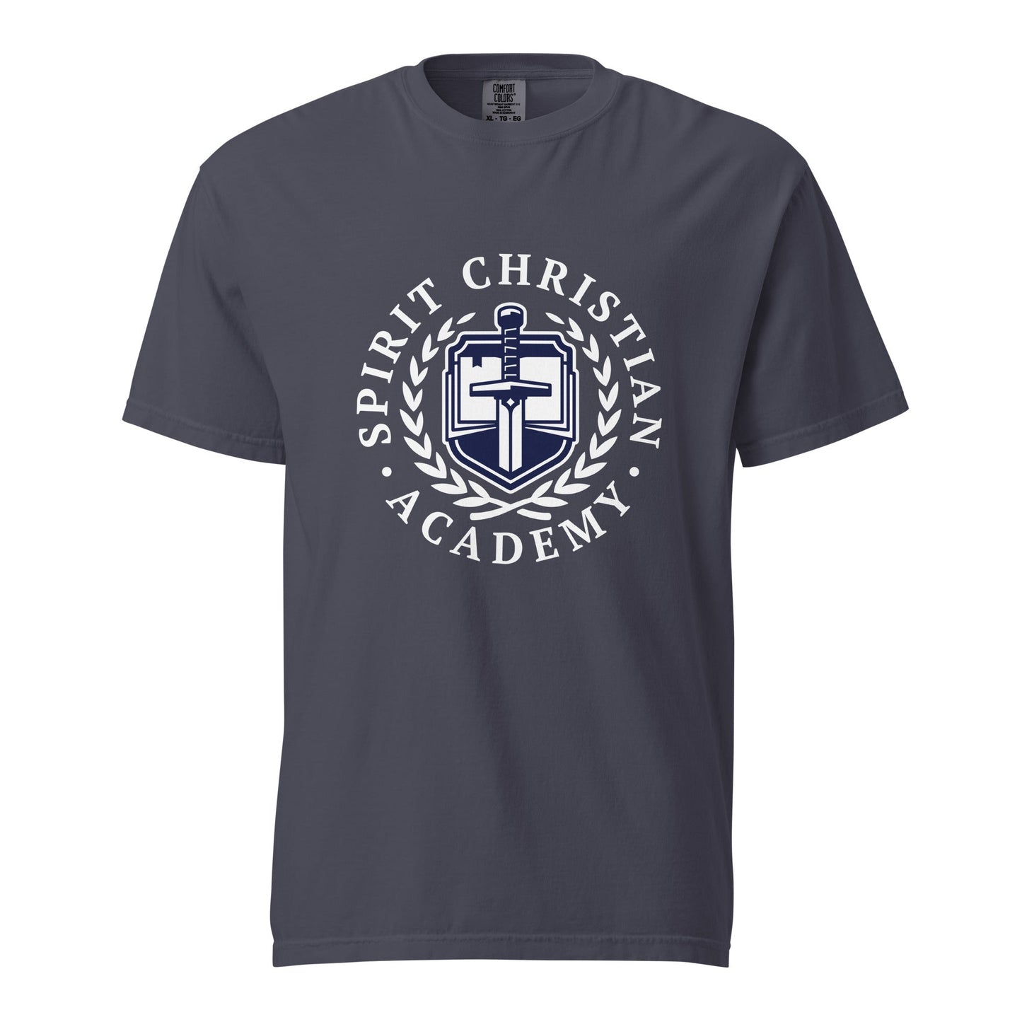 Signature | Comfort Colors T-Shirt | Spirit Christian Academy | White Script Logo