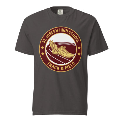 Signature | Comfort Colors T-Shirt | St. Joseph High School - Track & Field | Badge Logo