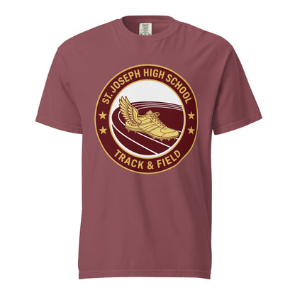 Signature | Comfort Colors T-Shirt | St. Joseph High School - Track & Field | Badge Logo