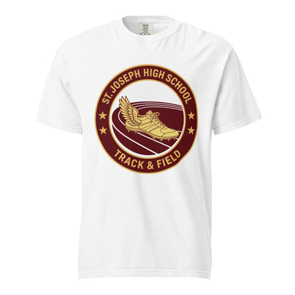 Signature | Comfort Colors T-Shirt | St. Joseph High School - Track & Field | Badge Logo