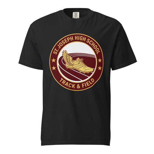 Signature | Comfort Colors T-Shirt | St. Joseph High School - Track & Field | Badge Logo
