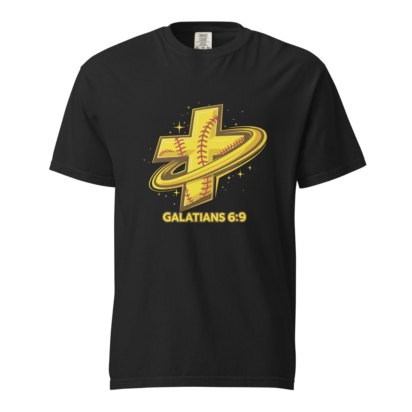 Signature | Comfort Colors T-Shirt | Stingers Softball | Galatians 6:9 Logo
