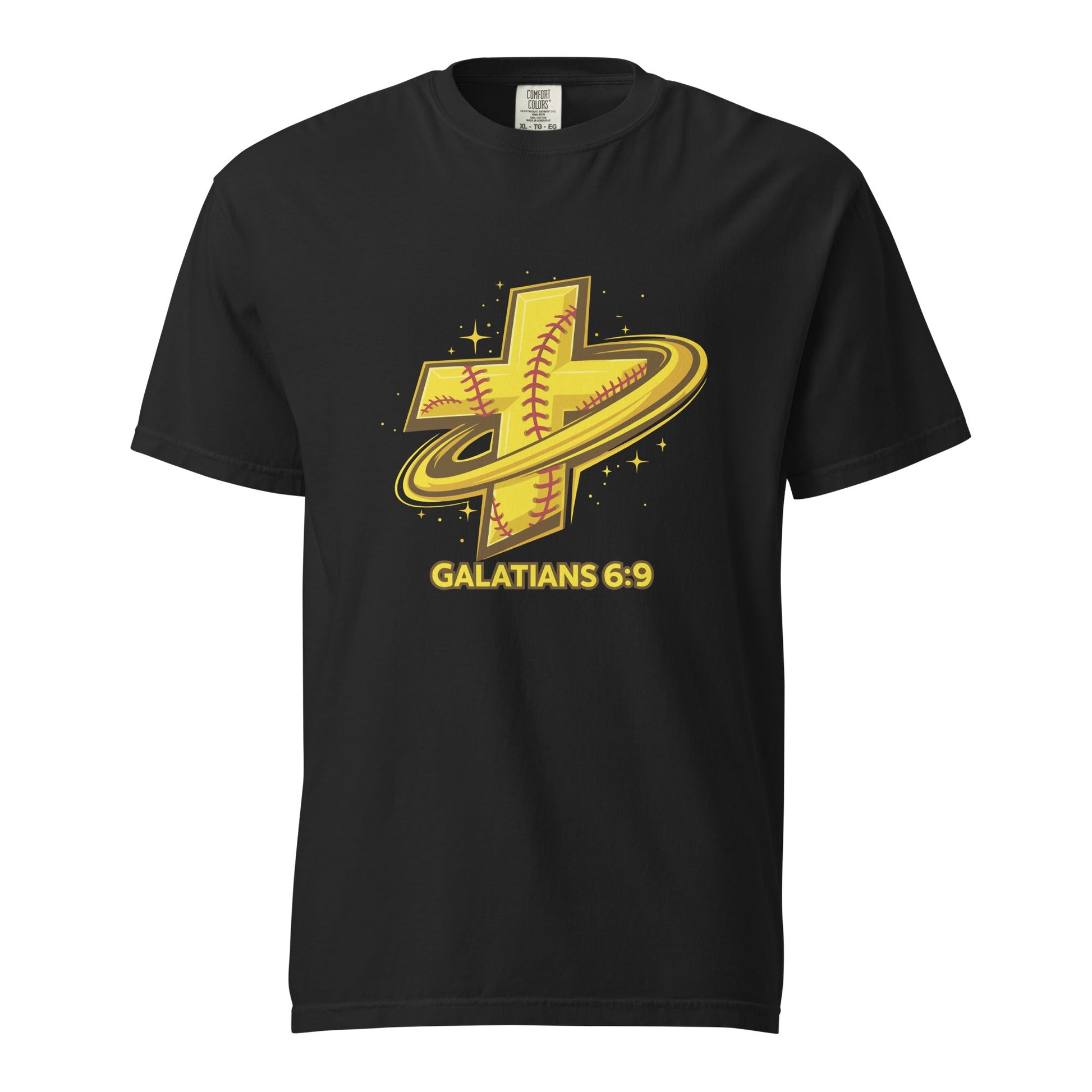 Signature | Comfort Colors T-Shirt | Stingers Softball | Galatians 6:9 Logo