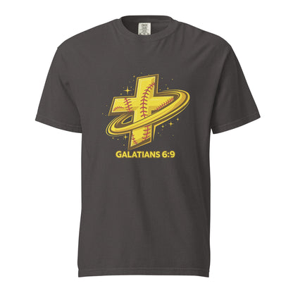 Signature | Comfort Colors T-Shirt | Stingers Softball | Galatians 6:9 Logo