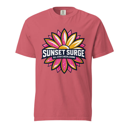 Signature | Comfort Colors T-Shirt | Sunset Surge All-Star Cheerleading | Bloom Surge Logo