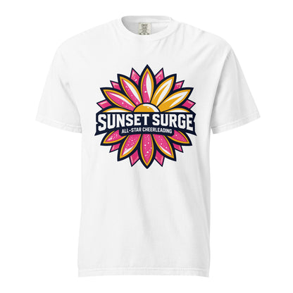 Signature | Comfort Colors T-Shirt | Sunset Surge All-Star Cheerleading | Bloom Surge Logo