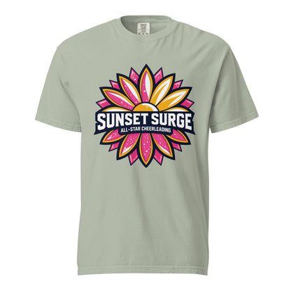 Signature | Comfort Colors T-Shirt | Sunset Surge All-Star Cheerleading | Bloom Surge Logo