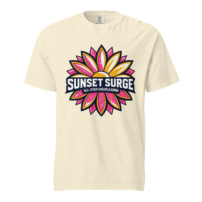 Signature | Comfort Colors T-Shirt | Sunset Surge All-Star Cheerleading | Bloom Surge Logo