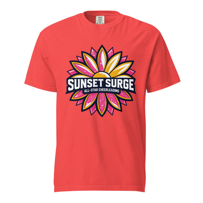 Signature | Comfort Colors T-Shirt | Sunset Surge All-Star Cheerleading | Bloom Surge Logo