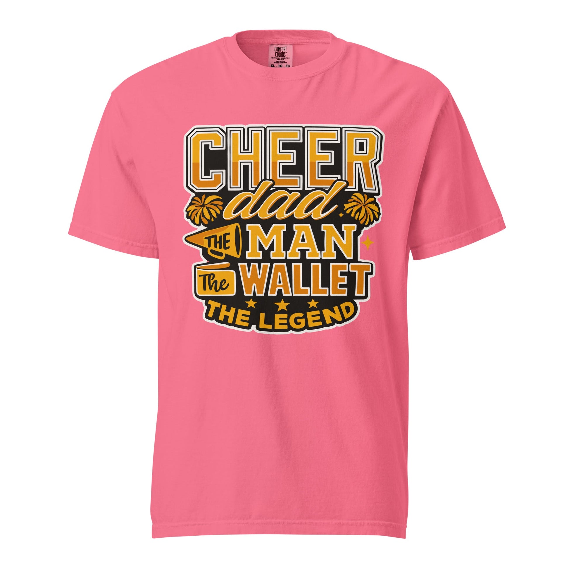 Signature | Comfort Colors T-Shirt | Sunset Surge All-Star Cheerleading | Cheer Dad Legend Logo