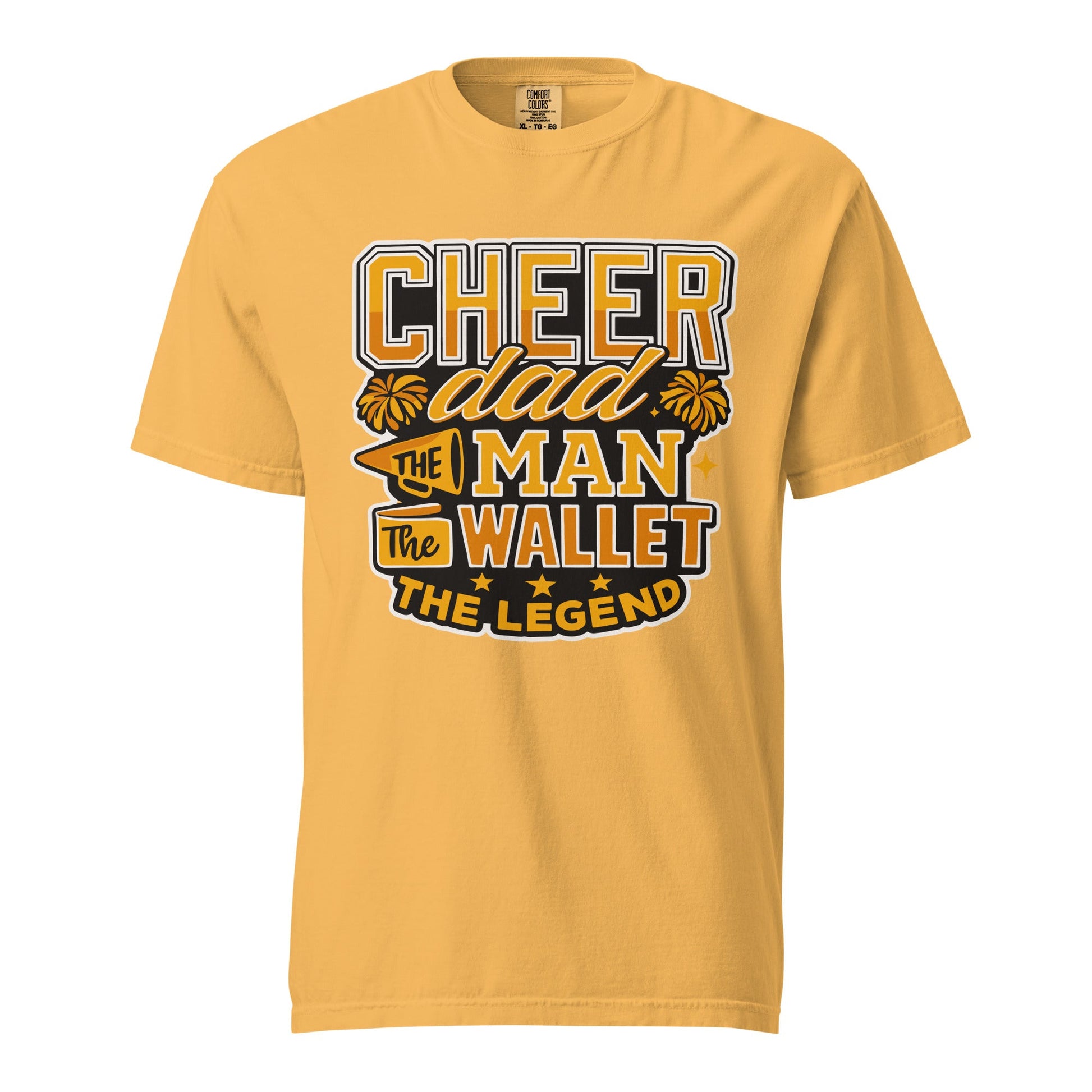 Signature | Comfort Colors T-Shirt | Sunset Surge All-Star Cheerleading | Cheer Dad Legend Logo