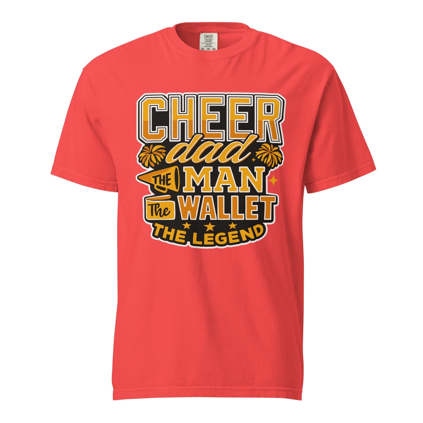 Signature | Comfort Colors T-Shirt | Sunset Surge All-Star Cheerleading | Cheer Dad Legend Logo