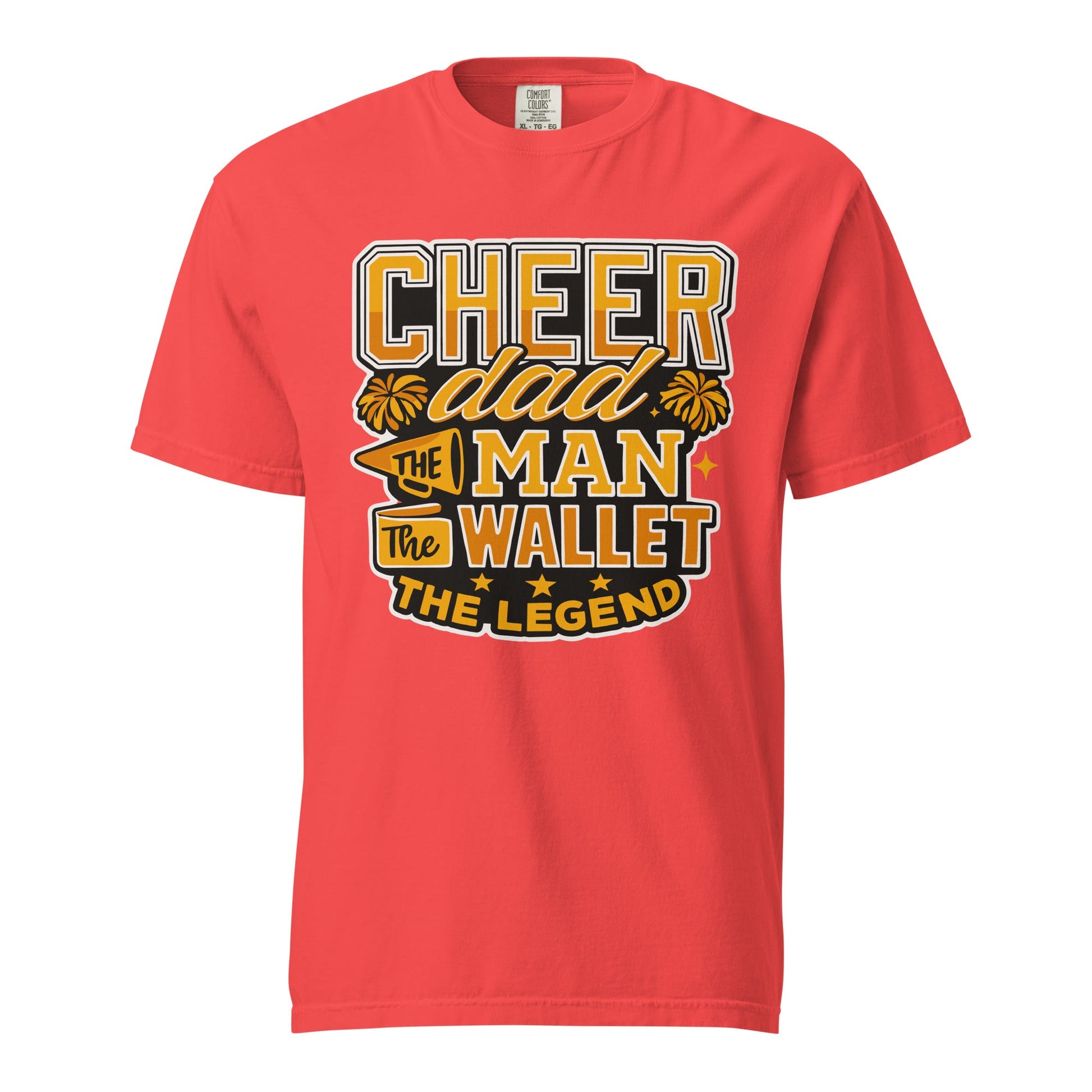 Signature | Comfort Colors T-Shirt | Sunset Surge All-Star Cheerleading | Cheer Dad Legend Logo