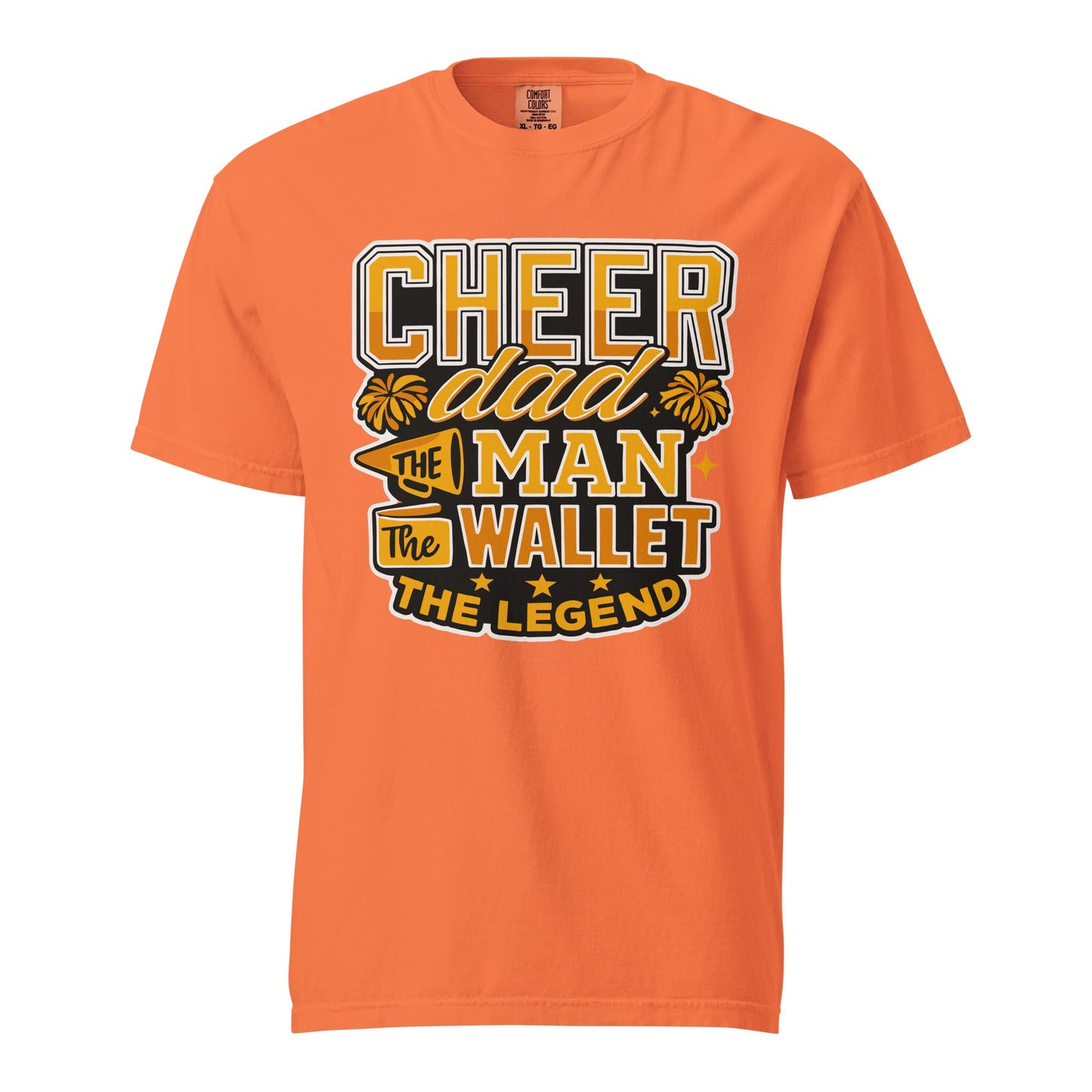 Signature | Comfort Colors T-Shirt | Sunset Surge All-Star Cheerleading | Cheer Dad Legend Logo