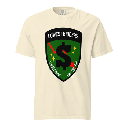 Signature | Comfort Colors T-Shirt | The Lowest Bidders | Emblem Logo