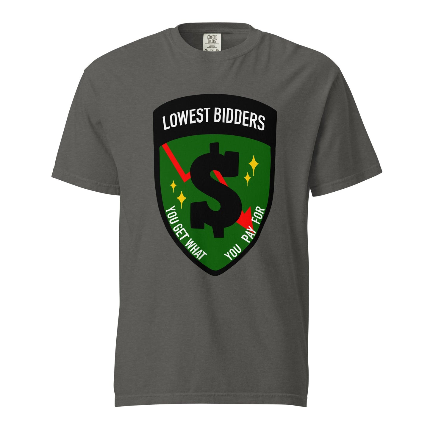 Signature | Comfort Colors T-Shirt | The Lowest Bidders | Emblem Logo