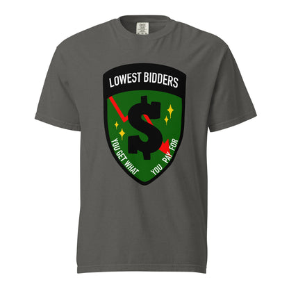 Signature | Comfort Colors T-Shirt | The Lowest Bidders | Emblem Logo