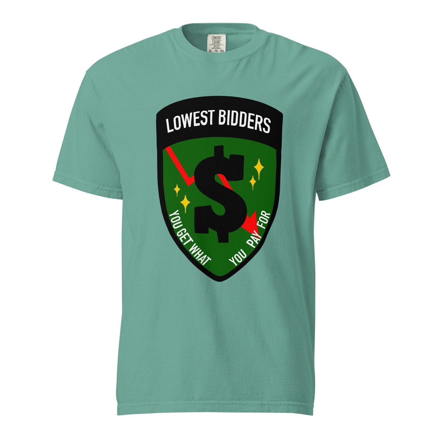 Signature | Comfort Colors T-Shirt | The Lowest Bidders | Emblem Logo