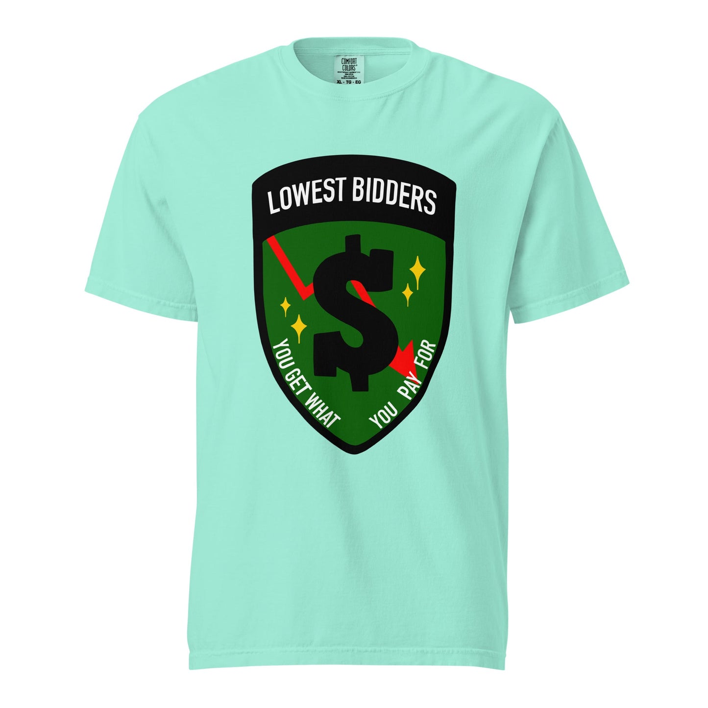 Signature | Comfort Colors T-Shirt | The Lowest Bidders | Emblem Logo