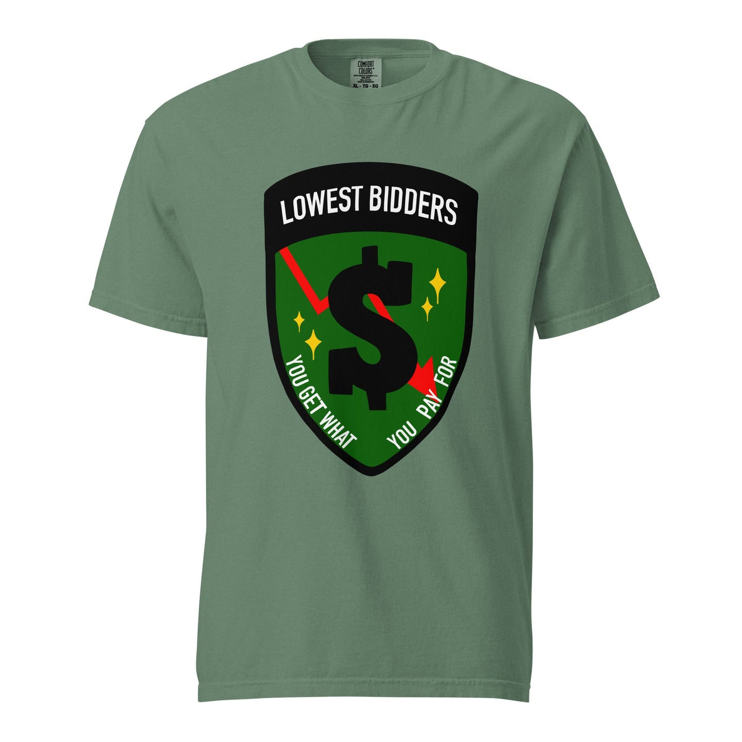 Signature | Comfort Colors T-Shirt | The Lowest Bidders | Emblem Logo