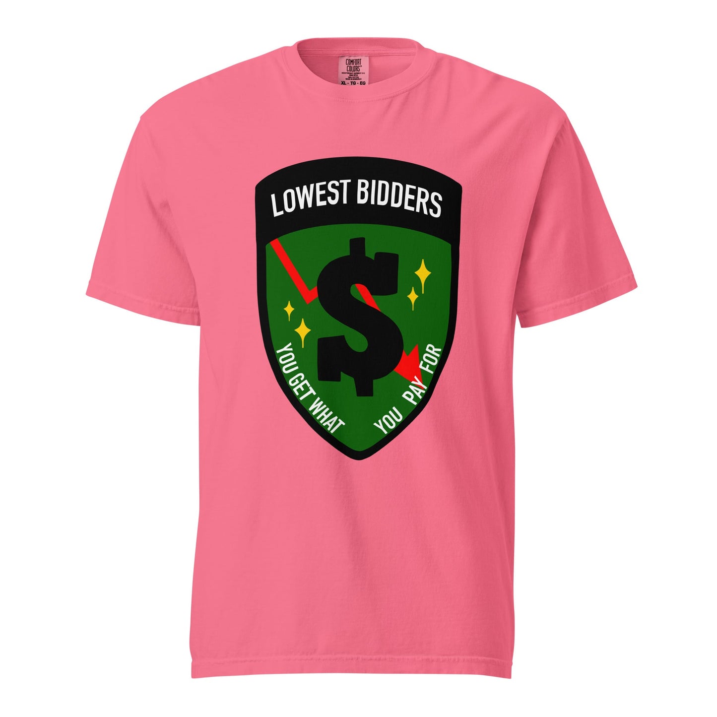 Signature | Comfort Colors T-Shirt | The Lowest Bidders | Emblem Logo