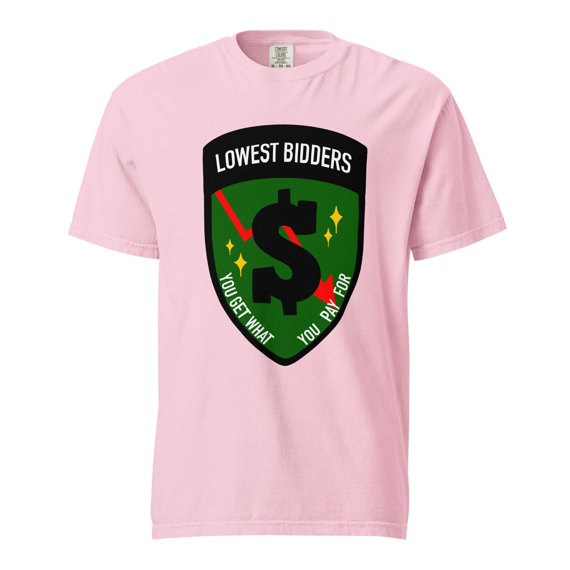 Signature | Comfort Colors T-Shirt | The Lowest Bidders | Emblem Logo