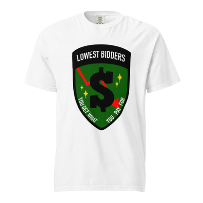 Signature | Comfort Colors T-Shirt | The Lowest Bidders | Emblem Logo