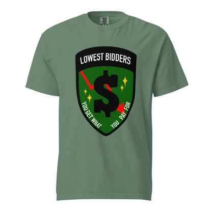 Signature | Comfort Colors T-Shirt | The Lowest Bidders | Emblem Logo