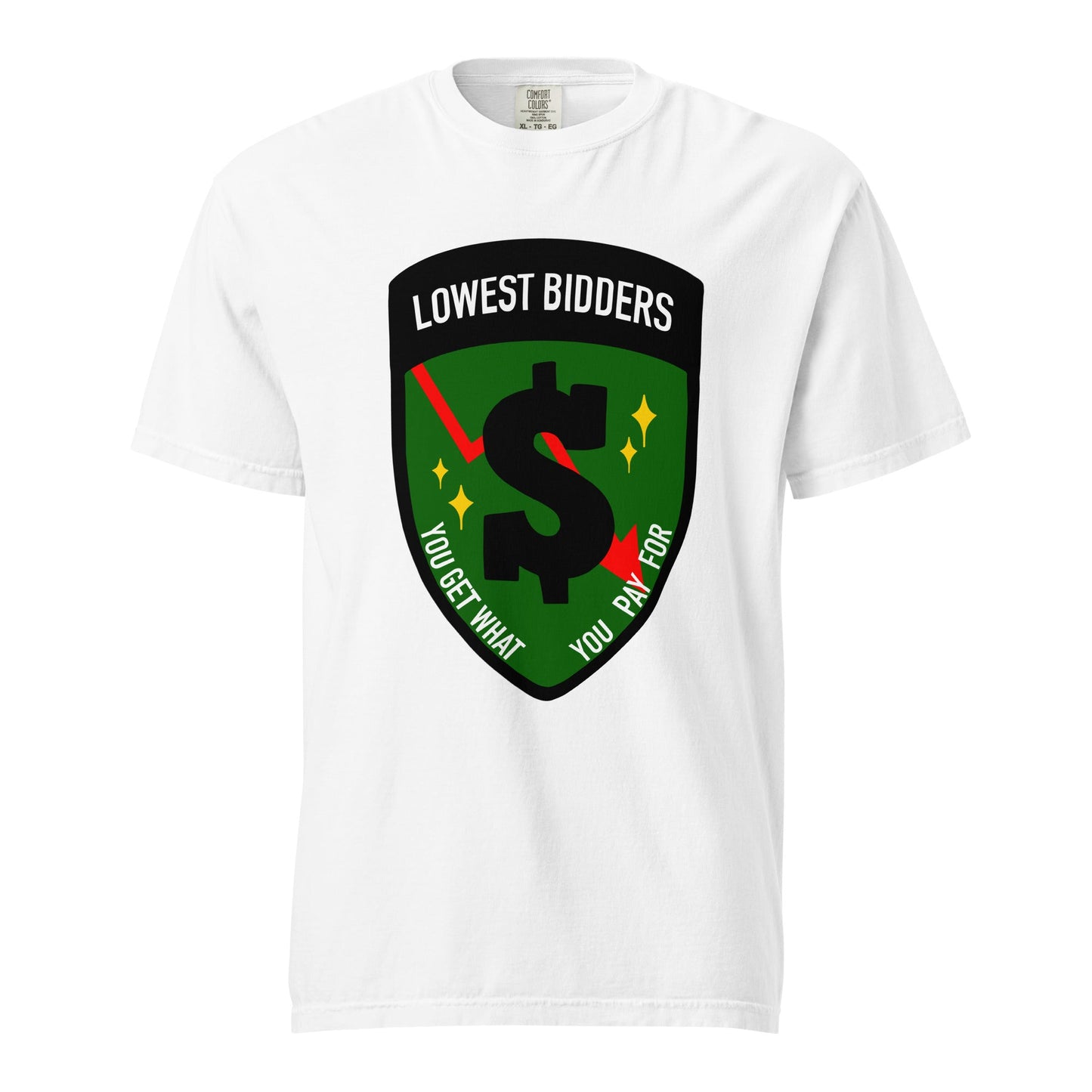 Signature | Comfort Colors T-Shirt | The Lowest Bidders | Emblem Logo