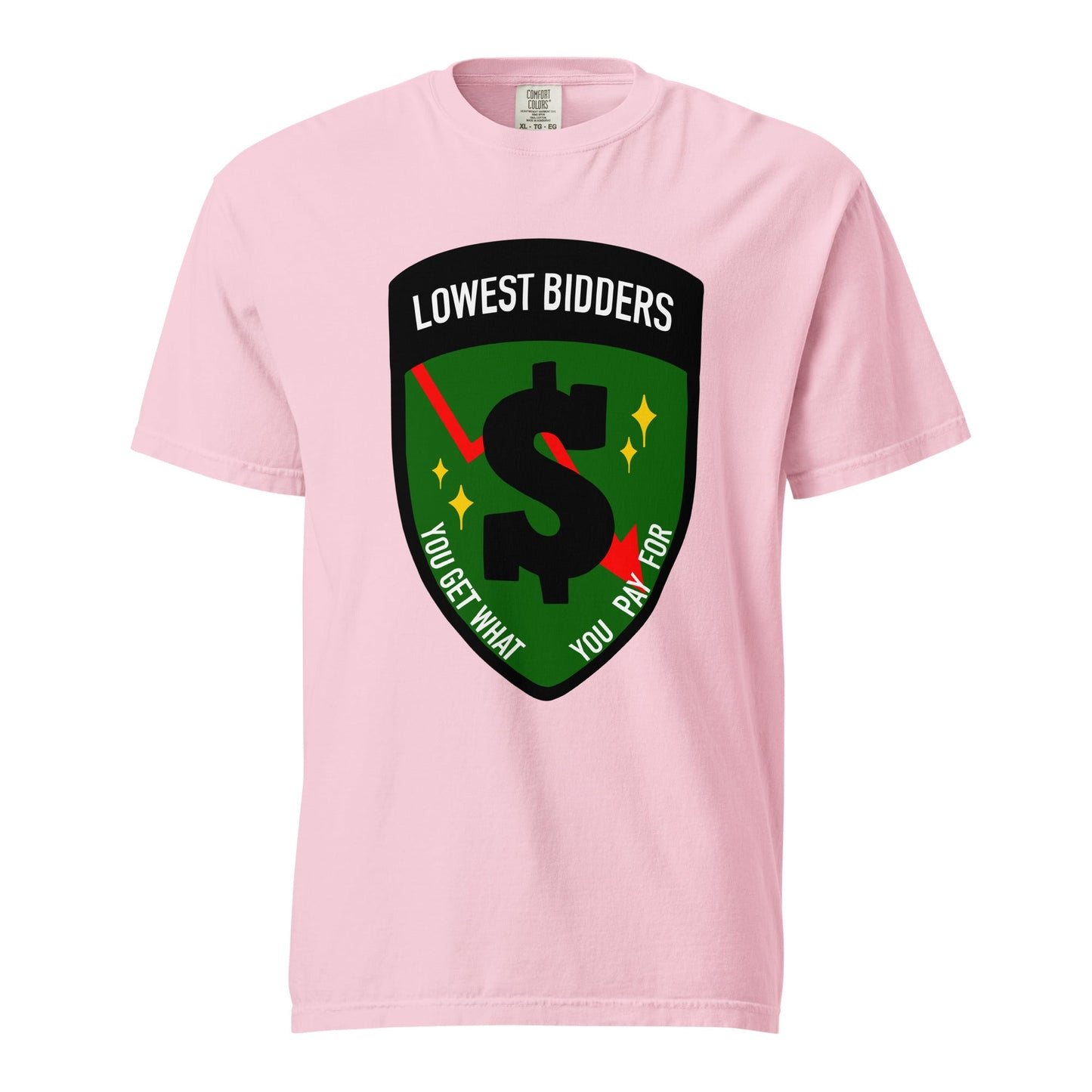 Signature | Comfort Colors T-Shirt | The Lowest Bidders | Emblem Logo