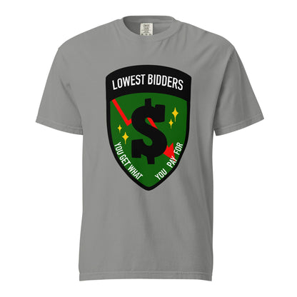 Signature | Comfort Colors T-Shirt | The Lowest Bidders | Emblem Logo