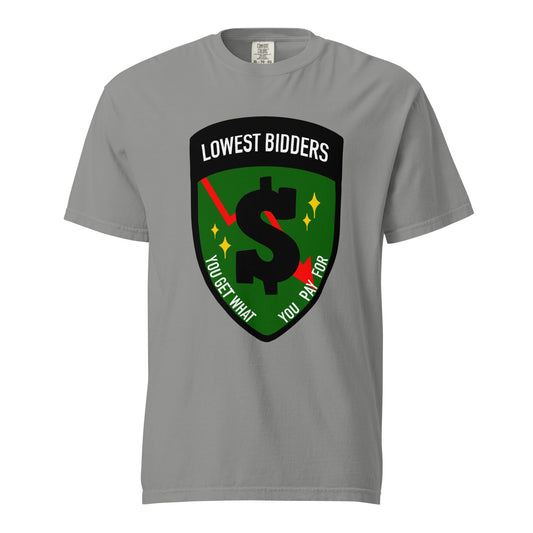 Signature | Comfort Colors T-Shirt | The Lowest Bidders | Emblem Logo