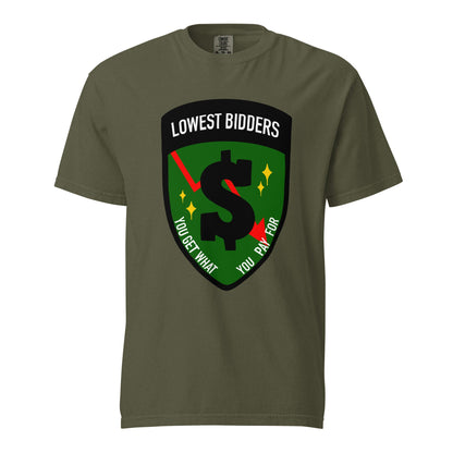 Signature | Comfort Colors T-Shirt | The Lowest Bidders | Emblem Logo