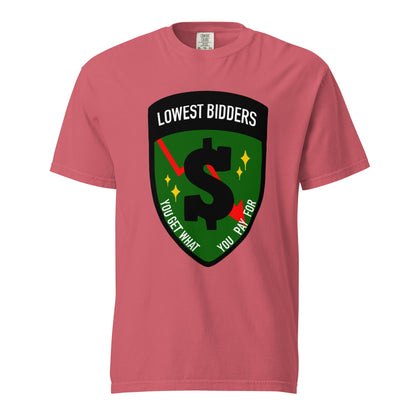 Signature | Comfort Colors T-Shirt | The Lowest Bidders | Emblem Logo