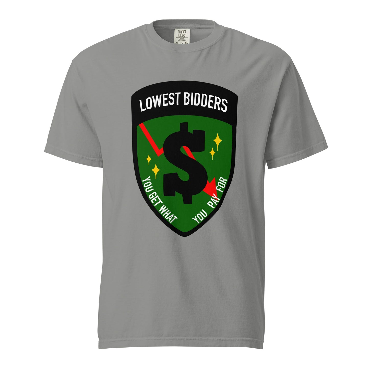 Signature | Comfort Colors T-Shirt | The Lowest Bidders | Emblem Logo