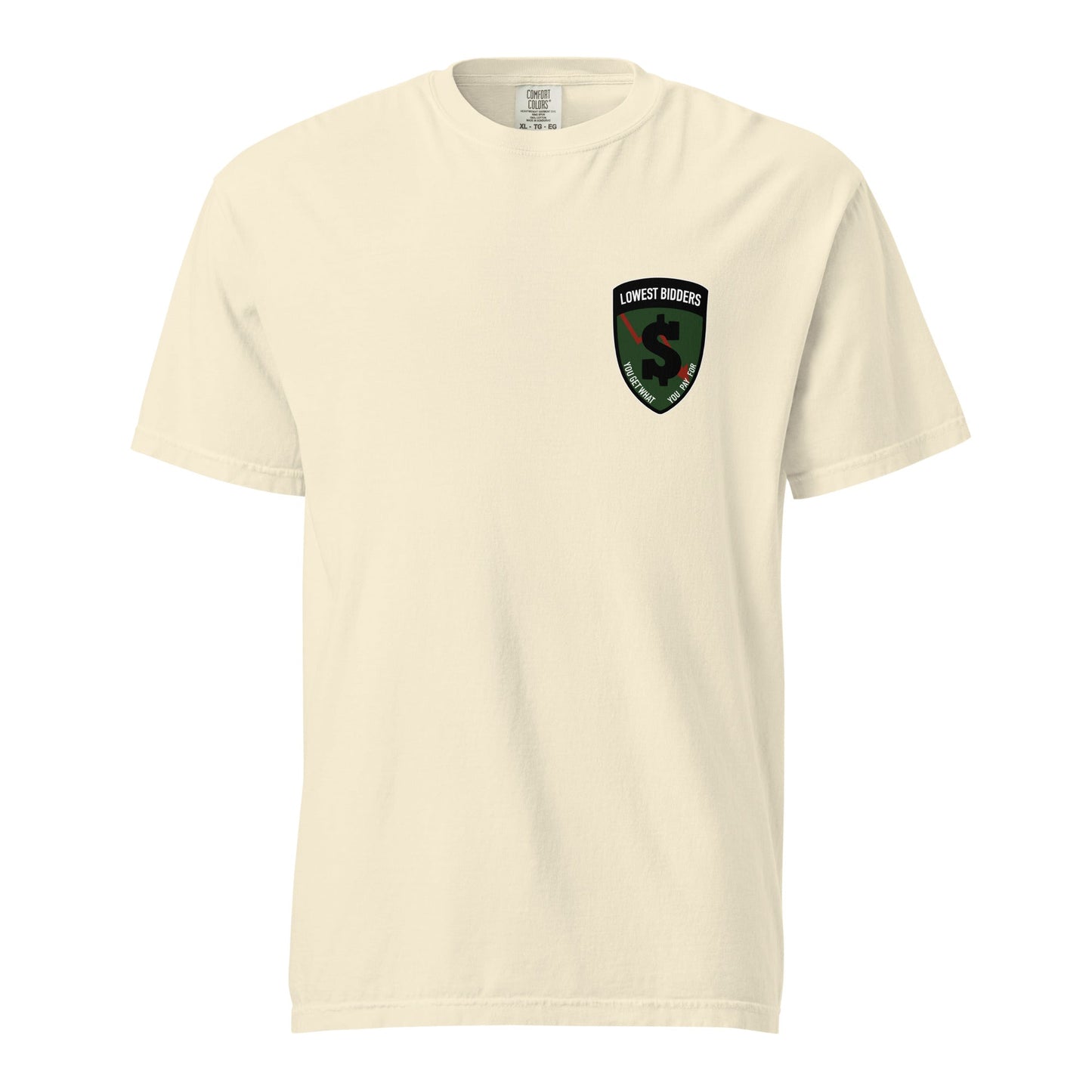 Signature | Comfort Colors T-Shirt | The Lowest Bidders | Shield Logo