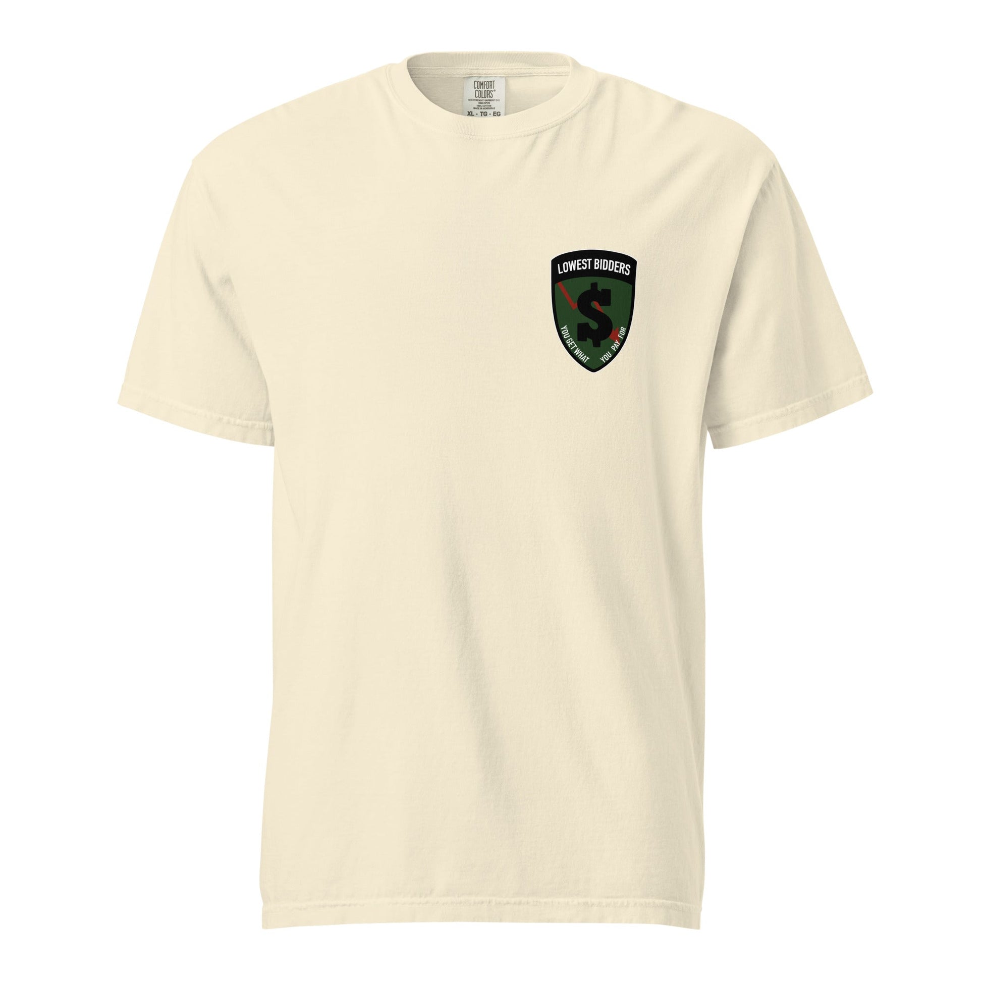 Signature | Comfort Colors T-Shirt | The Lowest Bidders | Shield Logo