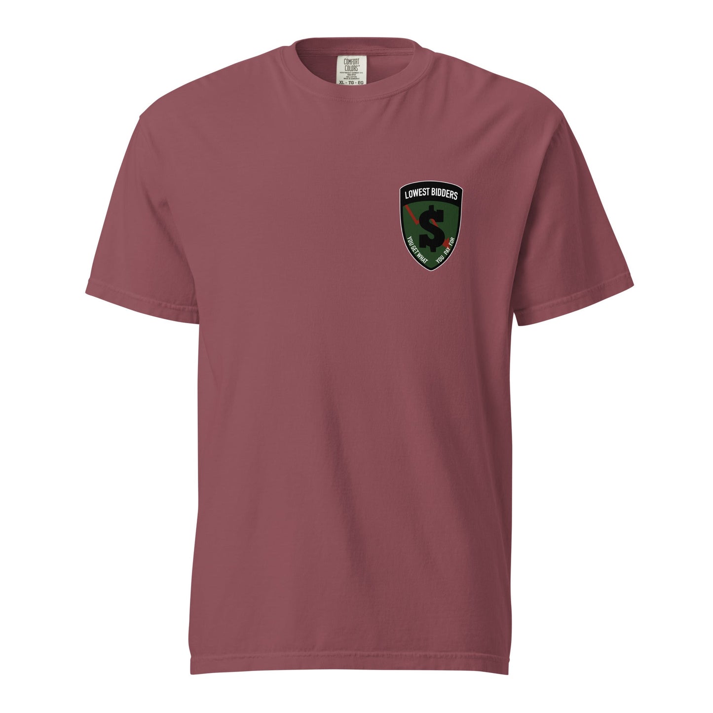 Signature | Comfort Colors T-Shirt | The Lowest Bidders | Shield Logo