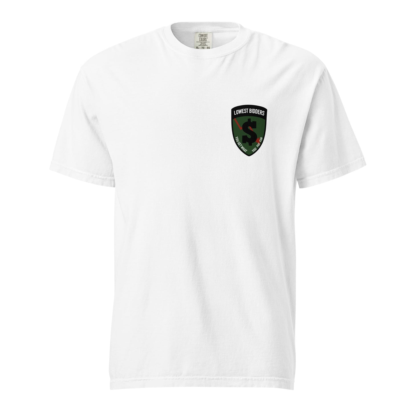 Signature | Comfort Colors T-Shirt | The Lowest Bidders | Shield Logo