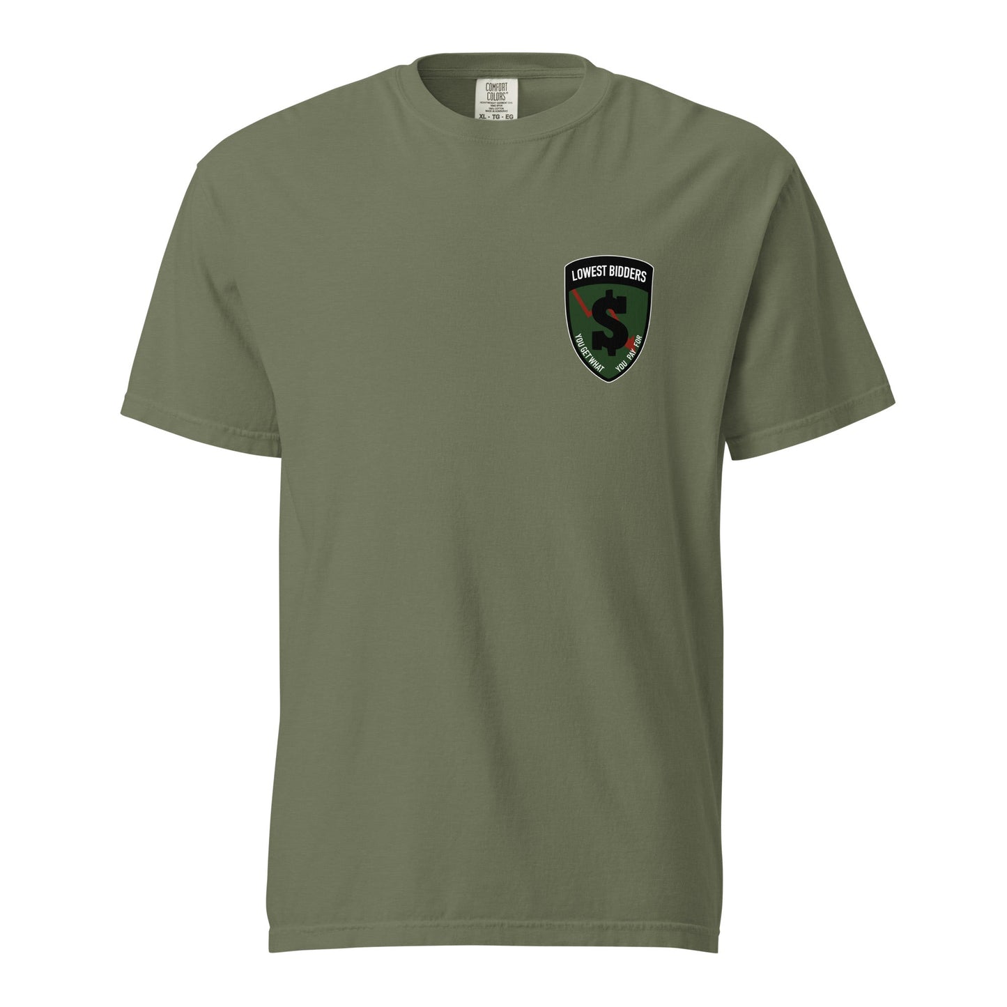 Signature | Comfort Colors T-Shirt | The Lowest Bidders | Shield Logo