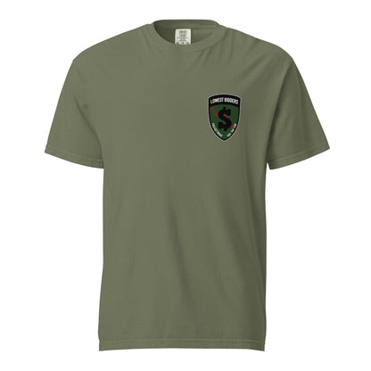 Signature | Comfort Colors T-Shirt | The Lowest Bidders | Shield Logo