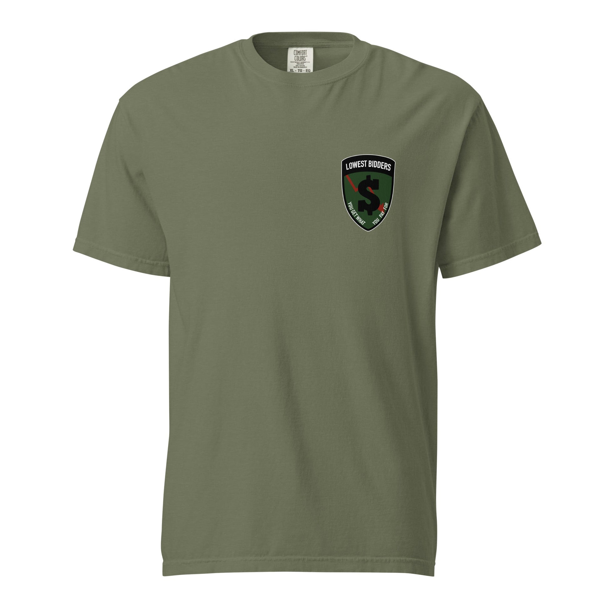 Signature | Comfort Colors T-Shirt | The Lowest Bidders | Shield Logo