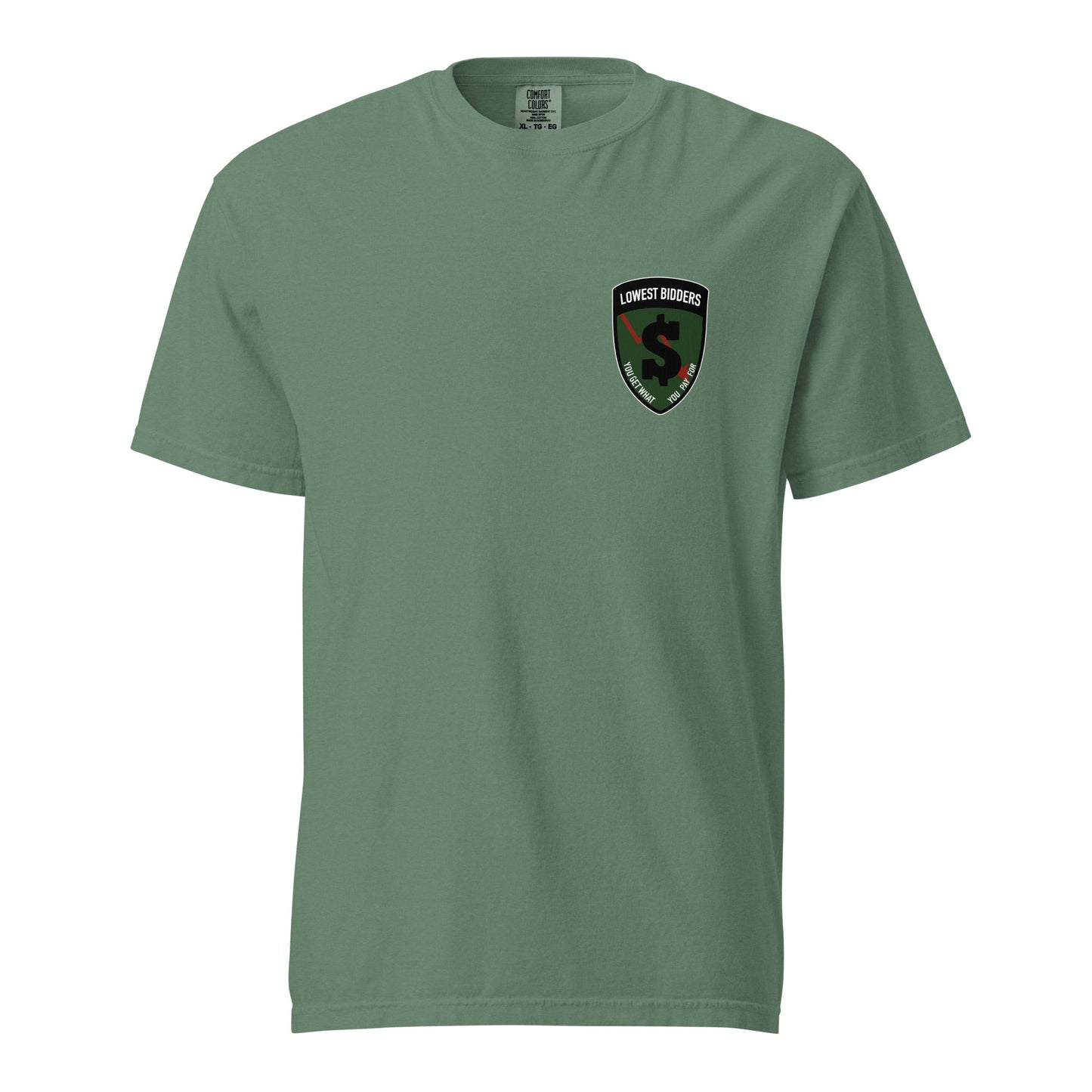 Signature | Comfort Colors T-Shirt | The Lowest Bidders | Shield Logo