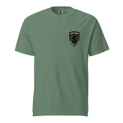 Signature | Comfort Colors T-Shirt | The Lowest Bidders | Shield Logo