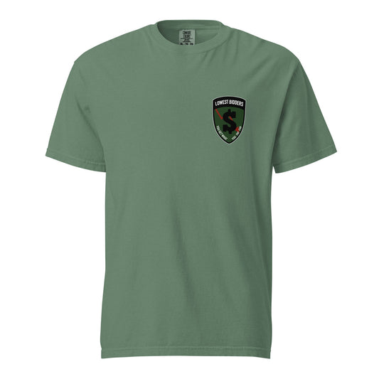Signature | Comfort Colors T-Shirt | The Lowest Bidders | Shield Logo