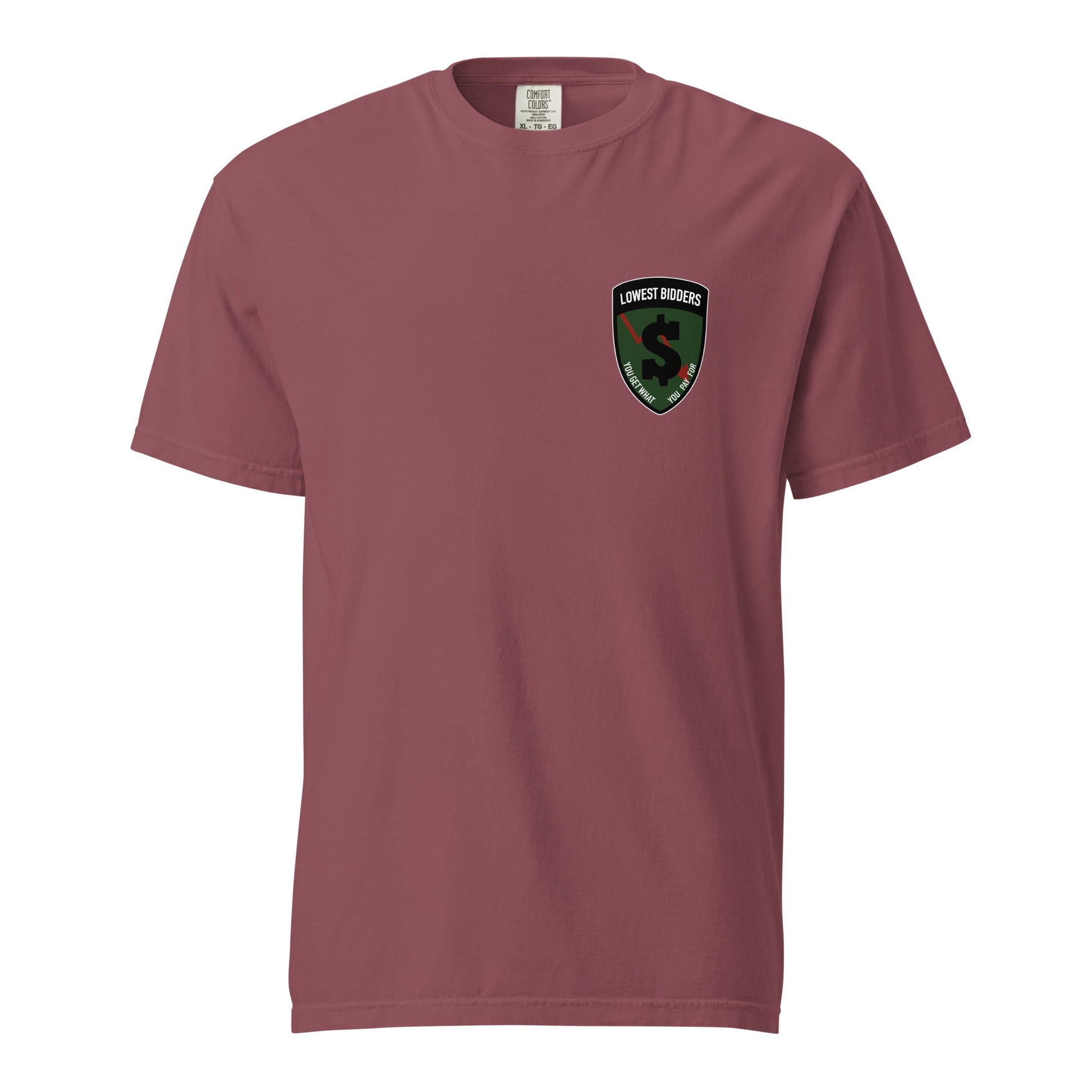 Signature | Comfort Colors T-Shirt | The Lowest Bidders | Shield Logo