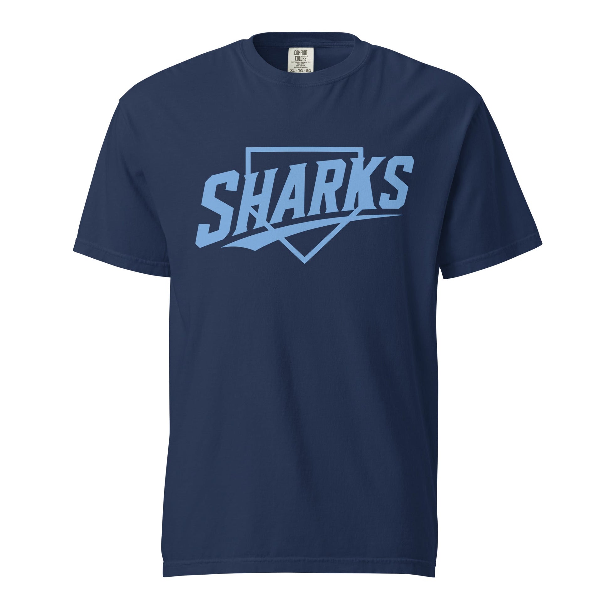 Signature | Comfort Colors T-Shirt | The Sharks Baseball Team | Crest Logo