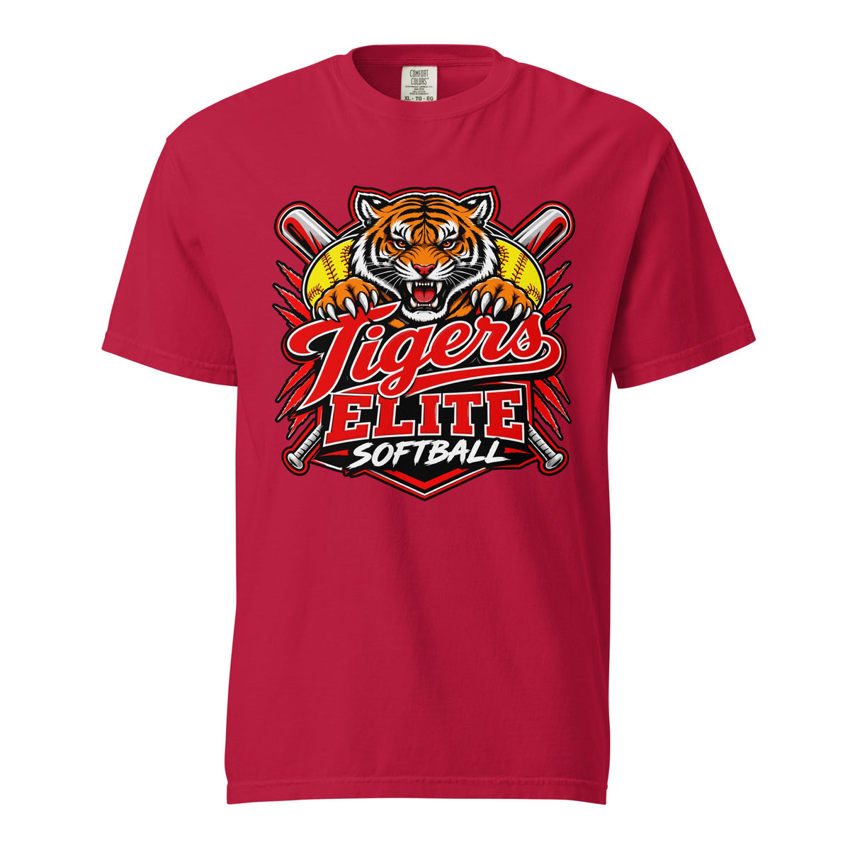 Signature | Comfort Colors T-Shirt | Tigers Elite Softball | Emblem Logo